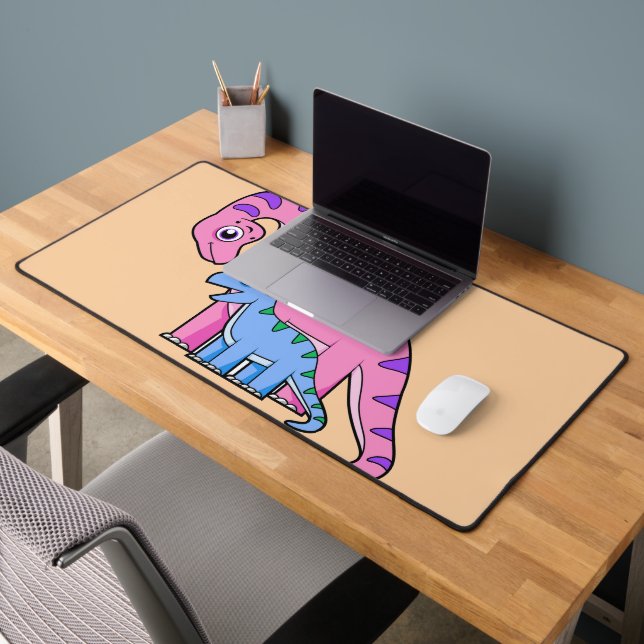 Illustration Of A Mother And Child Brachiosaurus. Desk Mat (Office 2)