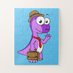 Illustration Of A Pachycephalosaurus Businessman. Jigsaw Puzzle