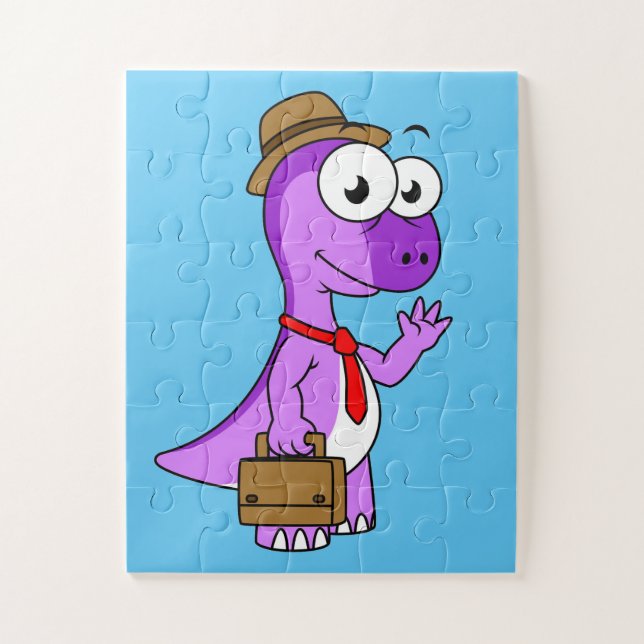 Illustration Of A Pachycephalosaurus Businessman. Jigsaw Puzzle (Vertical)