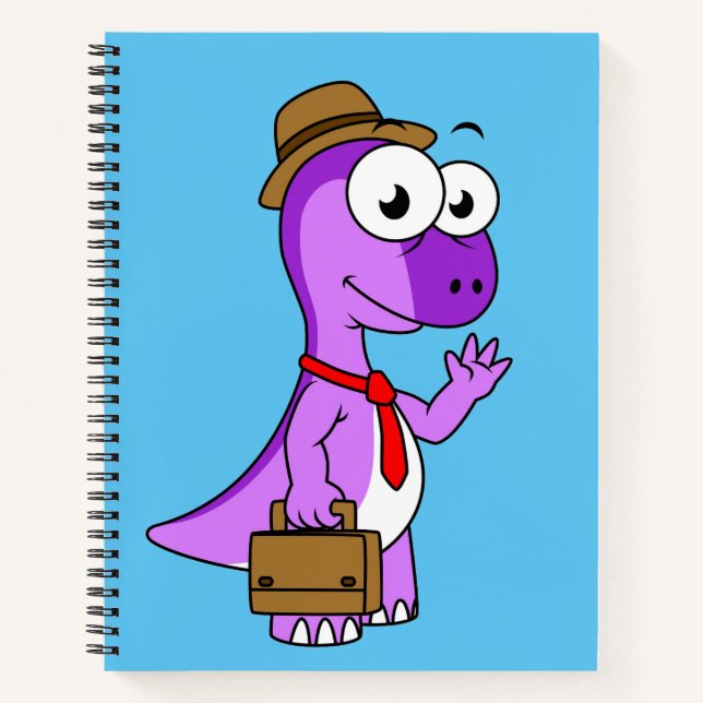 Illustration Of A Pachycephalosaurus Businessman. Notebook (Front)