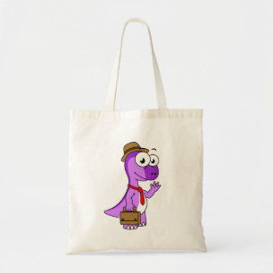 Illustration Of A Pachycephalosaurus Businessman. Tote Bag