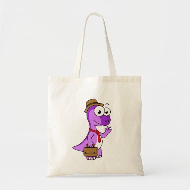 Illustration Of A Pachycephalosaurus Businessman. Tote Bag (Front)