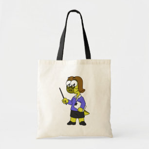 Illustration Of A Pachycephalosaurus Teacher. Tote Bag