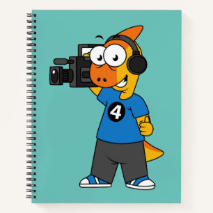 Illustration Of A Parasaurolophus Camera Operator. Notebook
