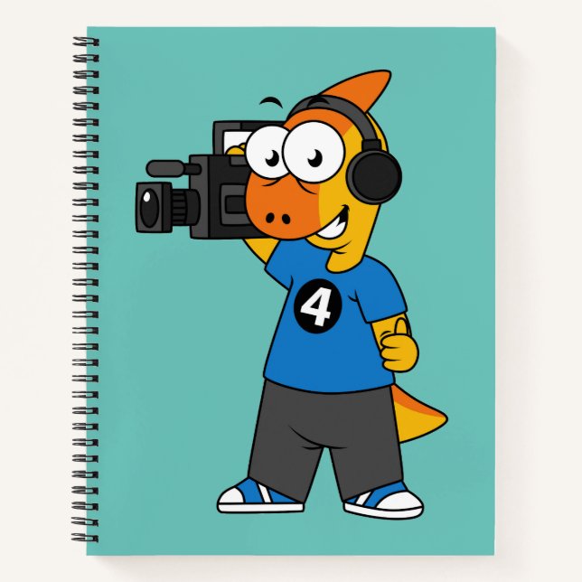 Illustration Of A Parasaurolophus Camera Operator. Notebook (Front)