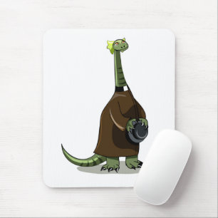 Illustration Of A Plateosaurus Dressed As A Priest Mouse Pad