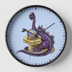 Illustration Of A Plateosaurus Fortune Teller. Clock