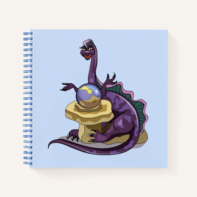 Illustration Of A Plateosaurus Fortune Teller. Notebook (Front)