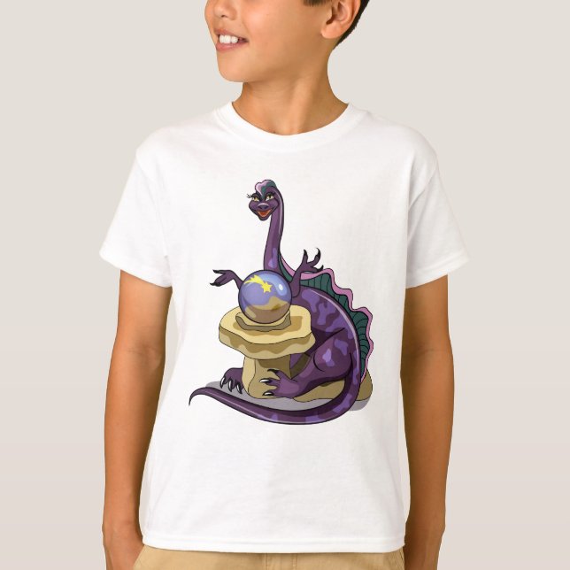 Illustration Of A Plateosaurus Fortune Teller. T-Shirt (Front)