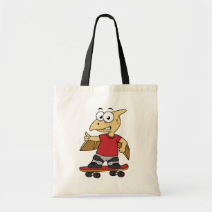 Illustration Of A Pterosaur Skateboarding. Tote Bag