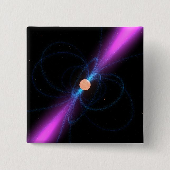 Illustration of a pulsar 15 cm square badge (Front)