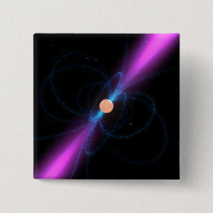 Illustration of a pulsar 15 cm square badge