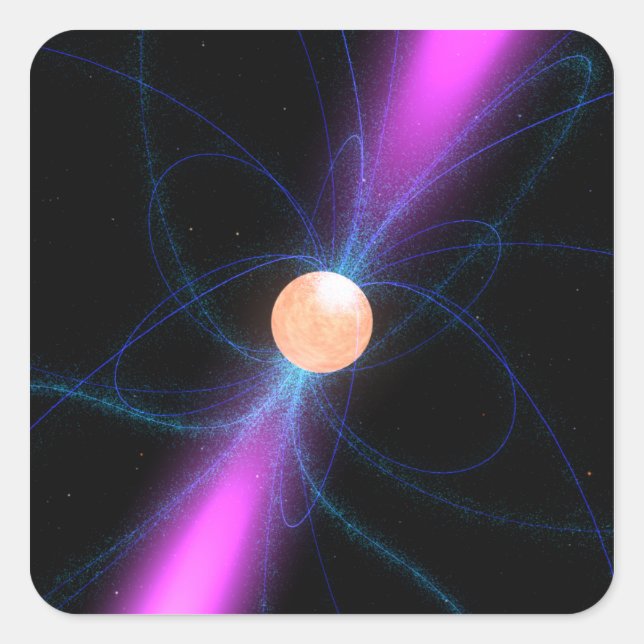Illustration of a pulsar 2 square sticker (Front)