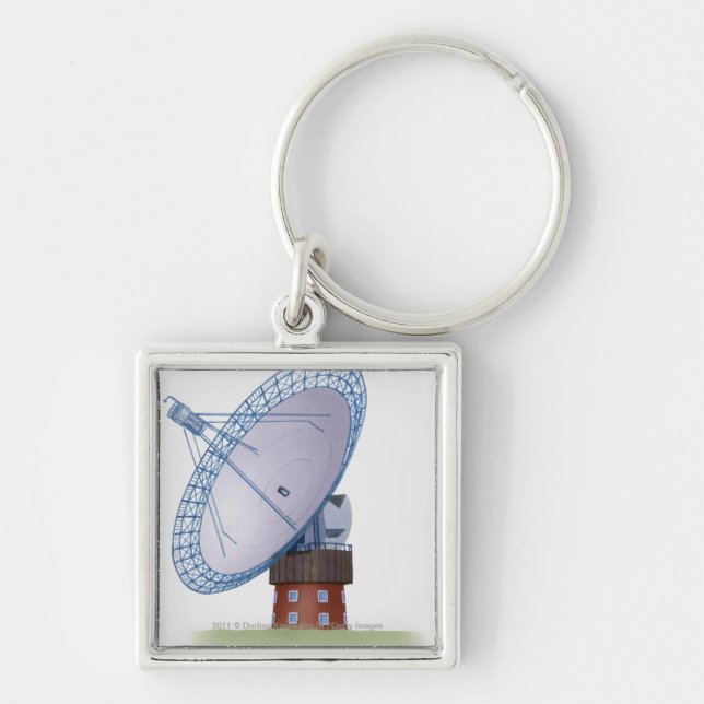 Illustration of a radio telescope key ring (Front)