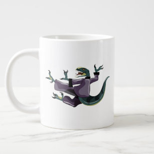 Illustration Of A Raptor Performing Karate. Large Coffee Mug