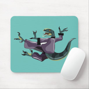 Illustration Of A Raptor Performing Karate. Mouse Pad