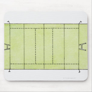 Illustration of a rugby pitch mouse pad