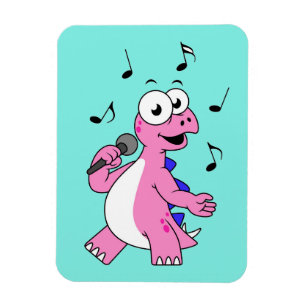 Illustration Of A Singing Stegosaurus. Magnet