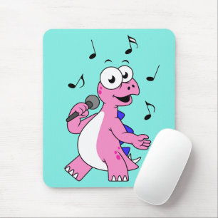 Illustration Of A Singing Stegosaurus. Mouse Pad
