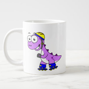 Illustration Of A Skating Tyrannosaurus Rex. Large Coffee Mug