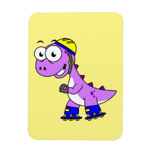 Illustration Of A Skating Tyrannosaurus Rex. Magnet