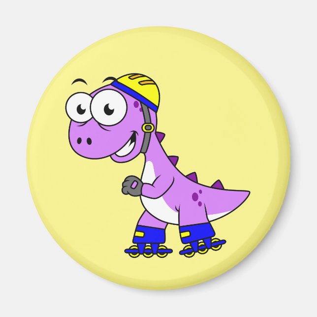 Illustration Of A Skating Tyrannosaurus Rex. Magnet (Front)