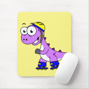 Illustration Of A Skating Tyrannosaurus Rex. Mouse Pad