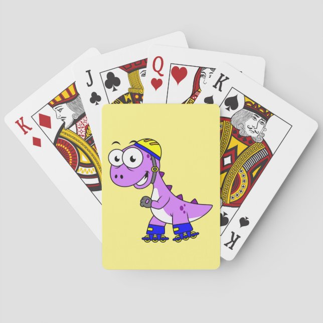 Illustration Of A Skating Tyrannosaurus Rex. Playing Cards (Back)