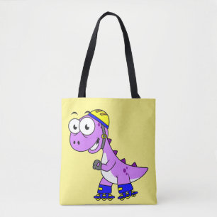 Illustration Of A Skating Tyrannosaurus Rex. Tote Bag