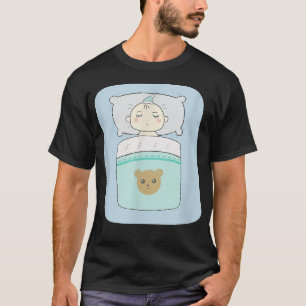 illustration of a sleeping baby and a bear  T-Shirt