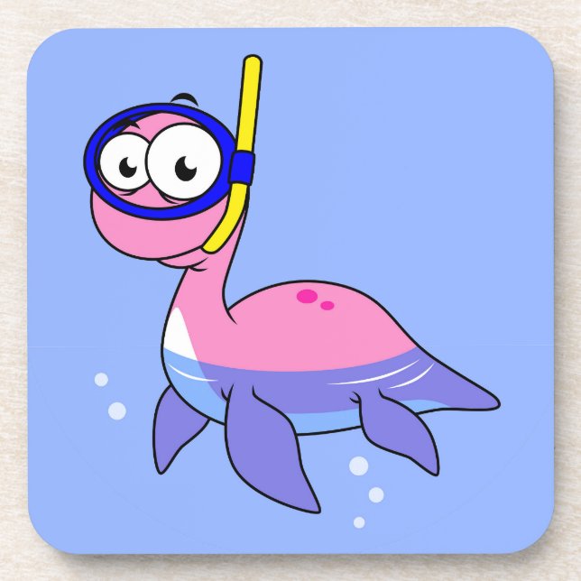 Illustration Of A Snorkelling Loch Ness Monster. Coaster (Front)