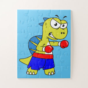 Illustration Of A Spinosaurus Boxing. Jigsaw Puzzle