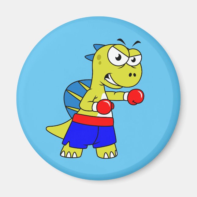 Illustration Of A Spinosaurus Boxing. Magnet (Front)