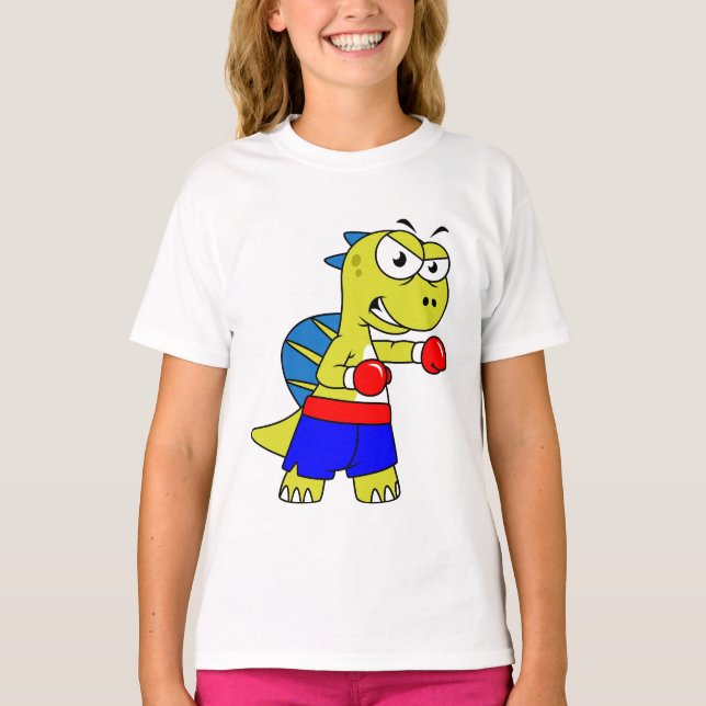 Illustration Of A Spinosaurus Boxing. T-Shirt (Front)