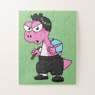 Illustration Of A Spinosaurus Bruce Lee. Jigsaw Puzzle