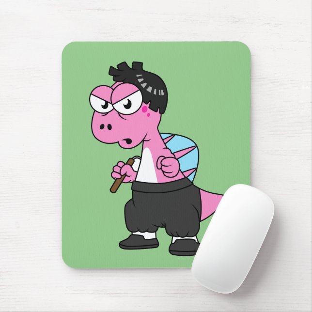 Illustration Of A Spinosaurus Bruce Lee. Mouse Pad (With Mouse)