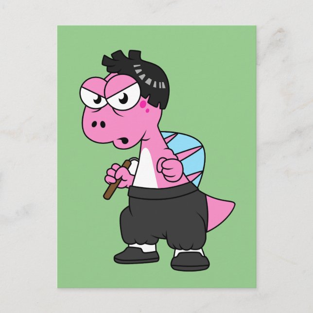 Illustration Of A Spinosaurus Bruce Lee. Postcard (Front)