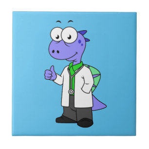Illustration Of A Spinosaurus Doctor. Ceramic Tile