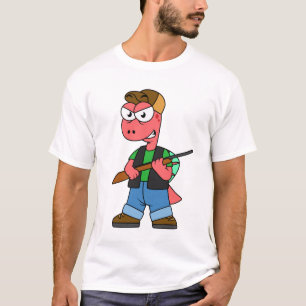 Illustration Of A Spinosaurus Hunter With Gun. T-Shirt