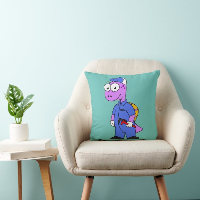 Illustration Of A Spinosaurus Plumber. Cushion (Chair)