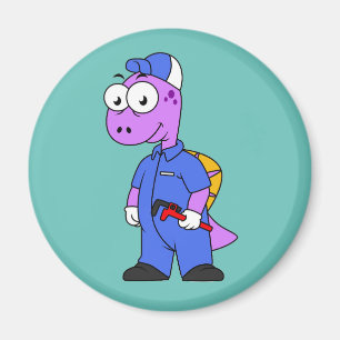 Illustration Of A Spinosaurus Plumber. Magnet