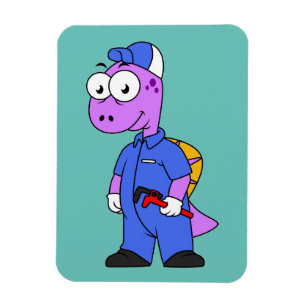Illustration Of A Spinosaurus Plumber. Magnet