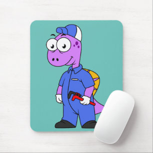 Illustration Of A Spinosaurus Plumber. Mouse Pad