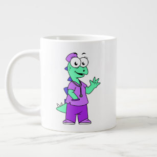 Illustration Of A Stegosaurus Nurse. Large Coffee Mug
