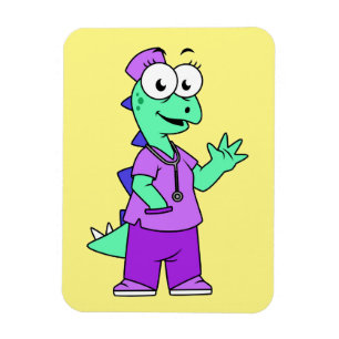 Illustration Of A Stegosaurus Nurse. Magnet