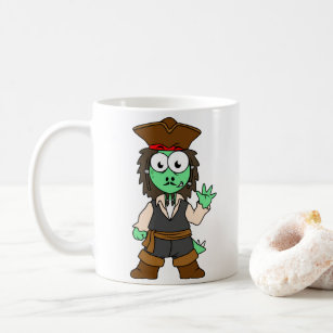 Illustration Of A Stegosaurus Pirate, Jack Sparrow Coffee Mug