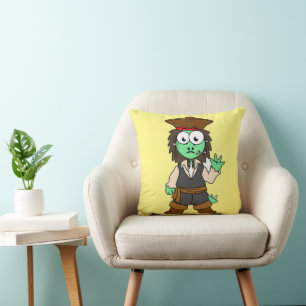 Illustration Of A Stegosaurus Pirate, Jack Sparrow Cushion