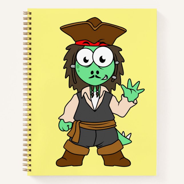 Illustration Of A Stegosaurus Pirate, Jack Sparrow Notebook (Front)