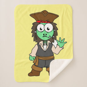 Illustration Of A Stegosaurus Pirate, Jack Sparrow Sherpa Blanket