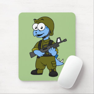 Illustration Of A Stegosaurus Soldier. Mouse Pad